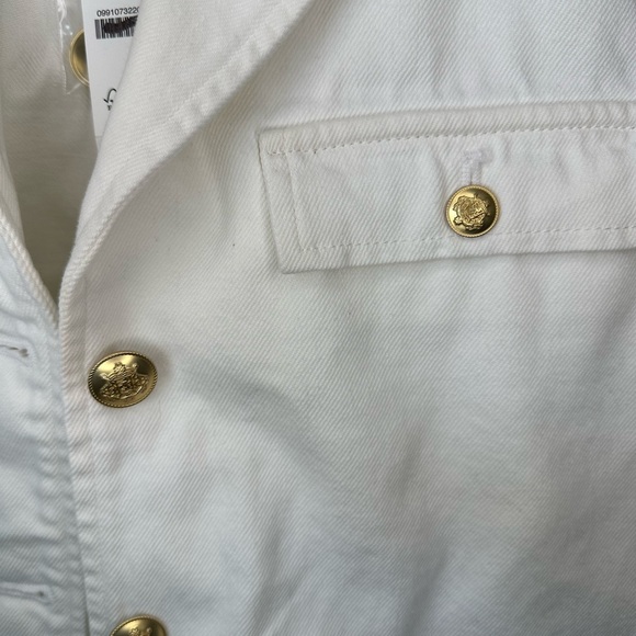 J.crew White Denim Blazer Jacket Sz.L - Picture 4 of 6